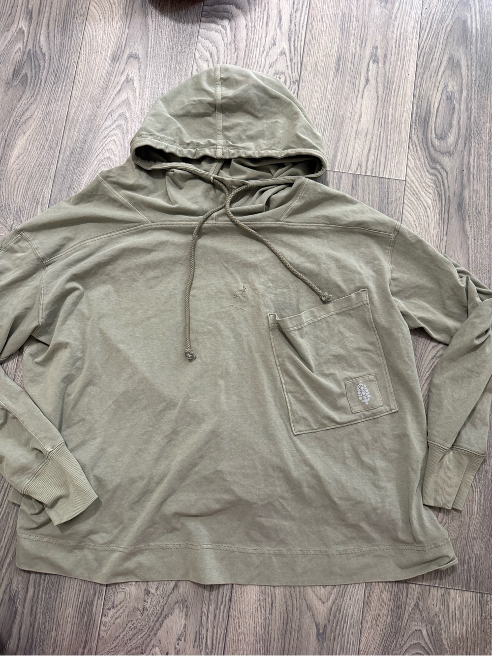 FP Movement Olive Green Drawstring Hoodie Size M